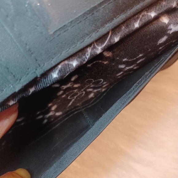 Jessica Simpson Black Silver Details Wallet / Clutch Approx 7.5 X 4 - Picture 10 of 13